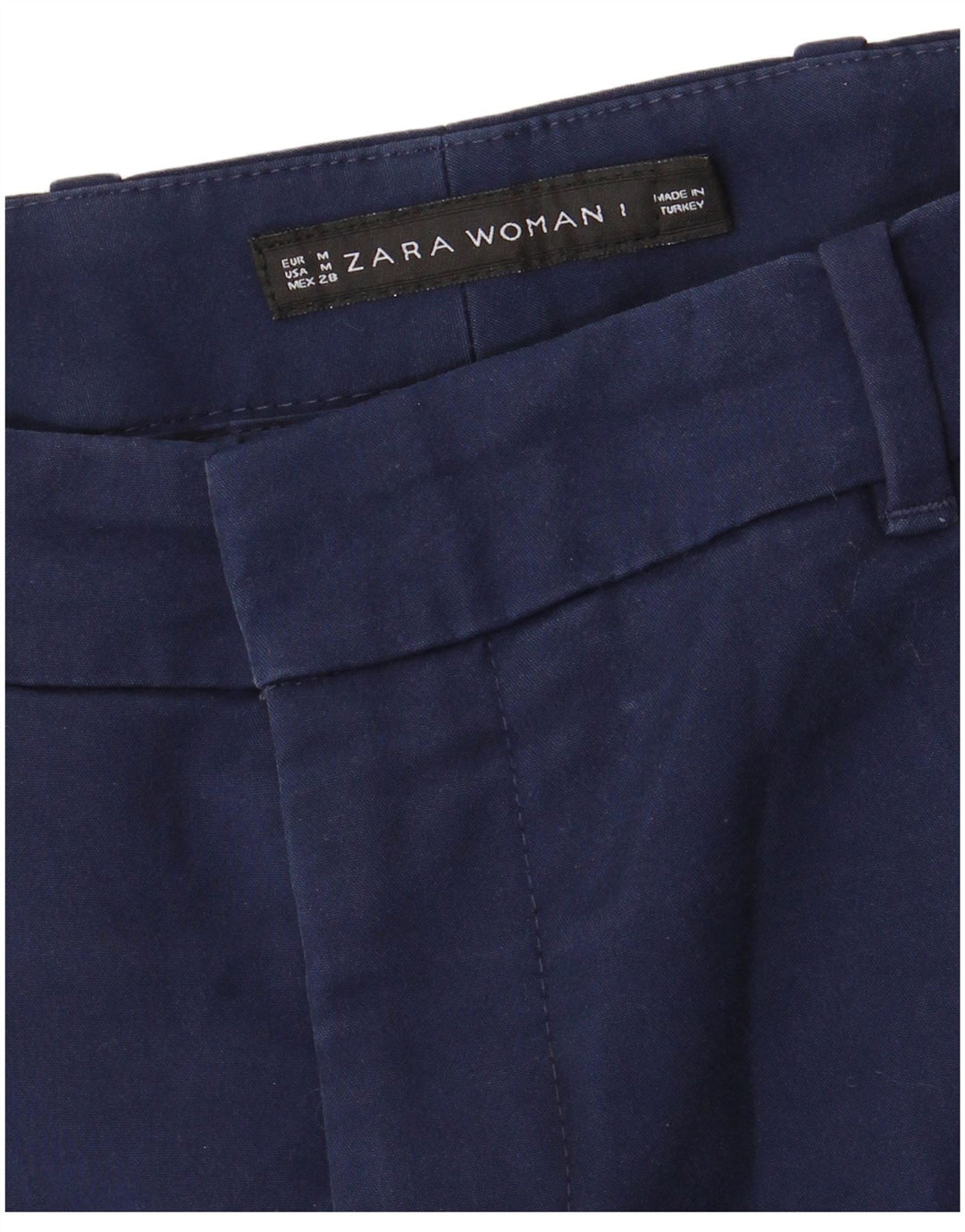Zara Slim Chino-Hose für Damen, Größe M, W28, L28, Marineblau