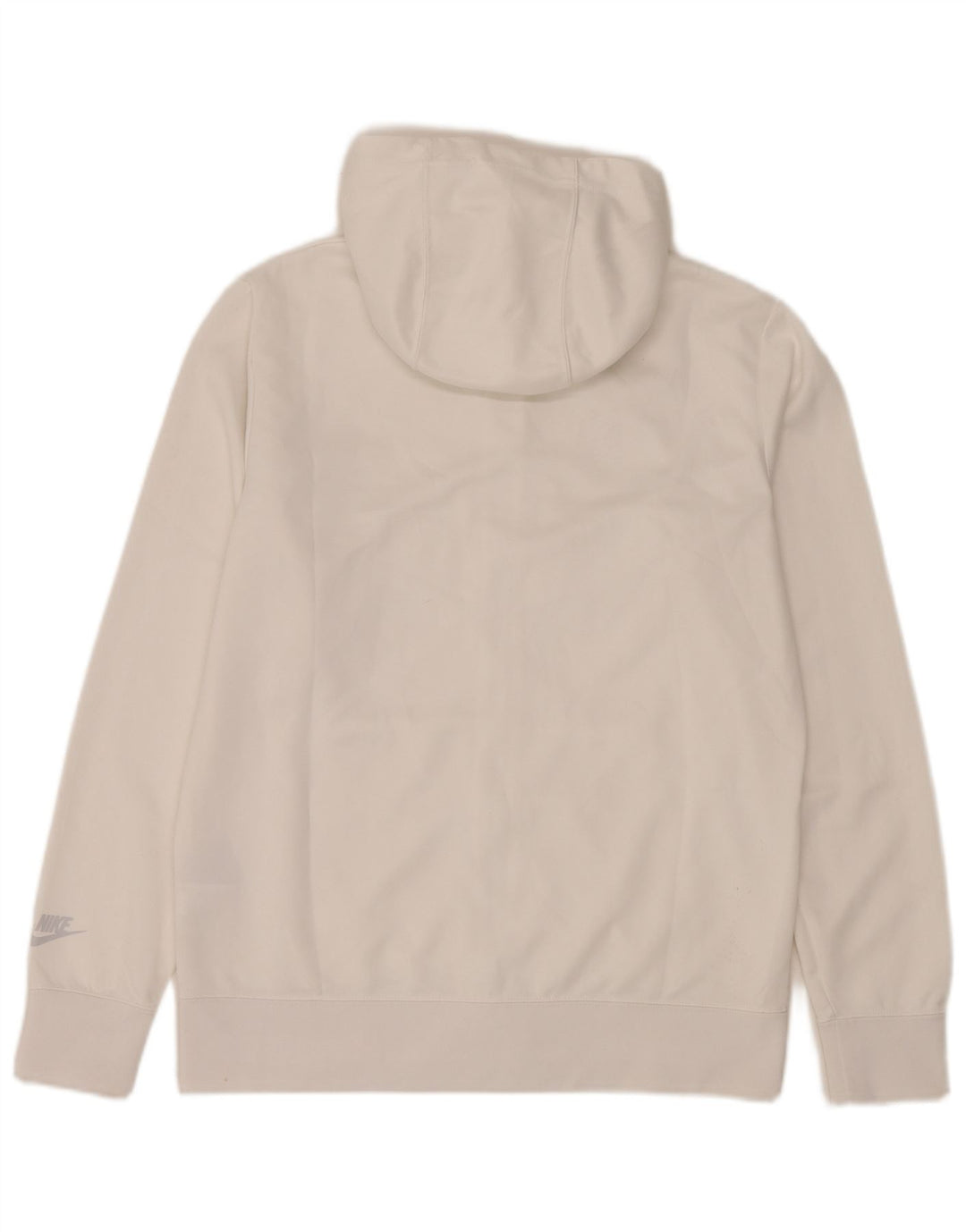 Nike Herren-Kapuzenpullover mit grafischem Reißverschluss, mittelweißes Farbblock-Polyester