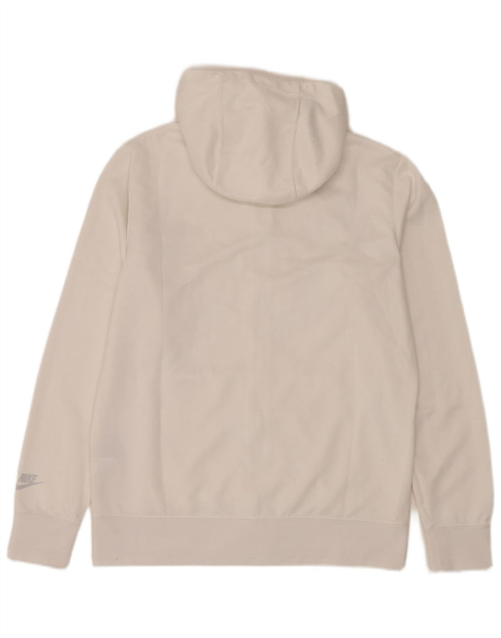 Nike Herren-Kapuzenpullover mit grafischem Reißverschluss, mittelweißes Farbblock-Polyester