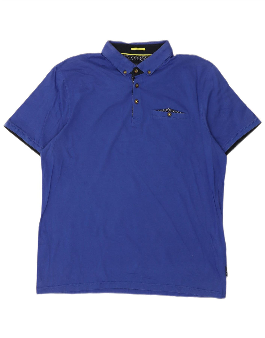 TED BAKER Herren-Poloshirt, Größe 5, XL, blaue Baumwolle