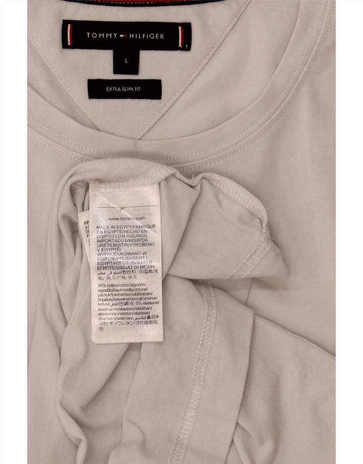 Tommy Hilfiger Herren Extra Slim T-Shirt Top Large Weiß Baumwolle