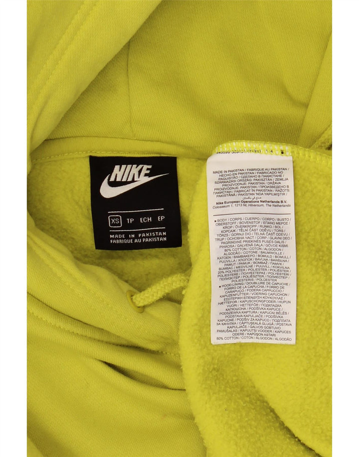NIKE Damen-Pullover mit übergroßem Kapuzenpullover, Gr. 6, XS, gelbe Baumwolle