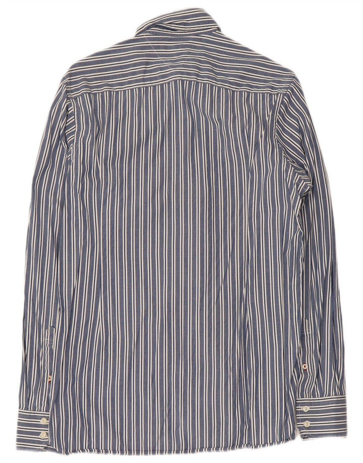 TOMMY HILFIGER Herrenhemd, klein, blau gestreift, Baumwolle