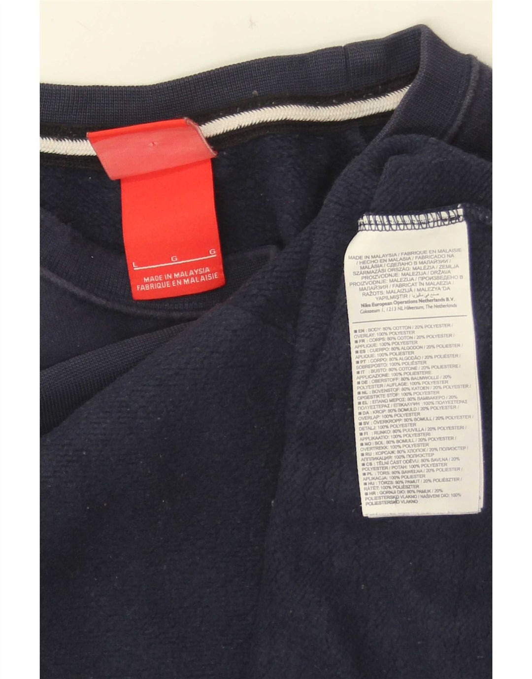 Nike Herren-Sweatshirt-Pullover, groß, marineblau, Colourblock-Baumwolle
