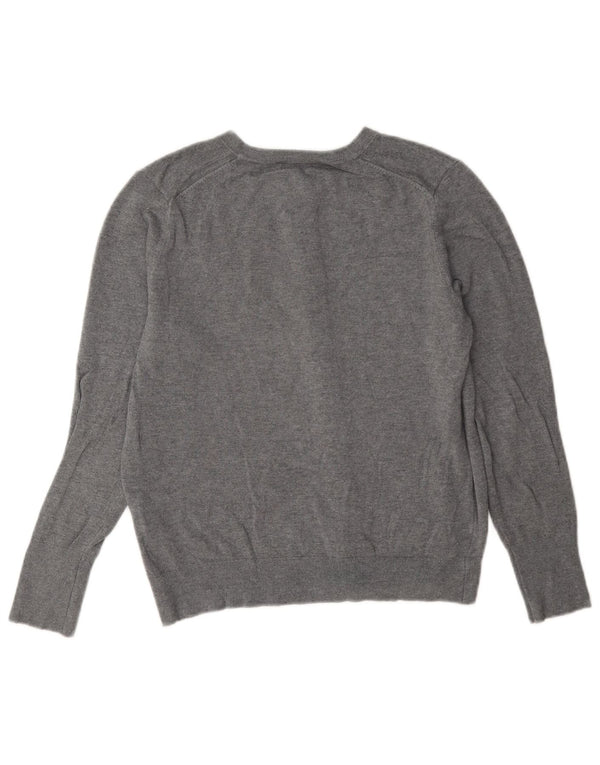 Zara Damen-Cardigan-Pullover UK 14 Large Graue Viskose-Klassiker