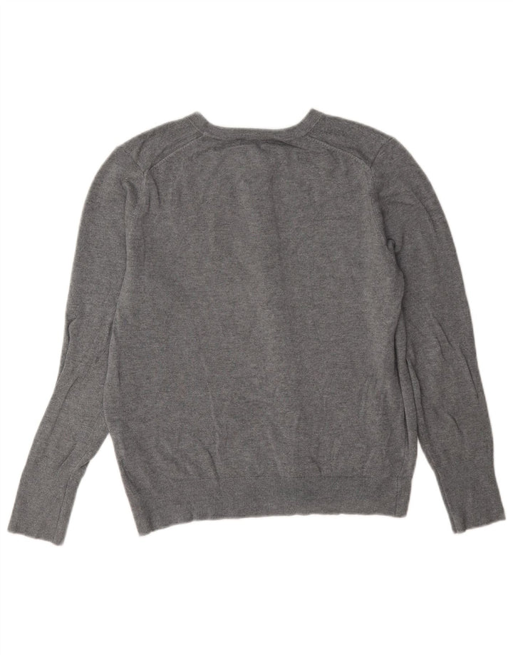 Zara Damen-Cardigan-Pullover UK 14 Large Graue Viskose-Klassiker