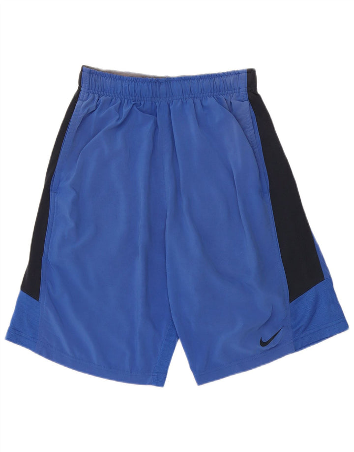 Nike Herren-Dri-Fit-Sportshorts, klein, blaues Farbblock-Polyester