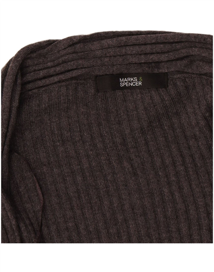 Marks & Spencer Damen Longline Open Cardigan Pullover UK 18 XL Grau