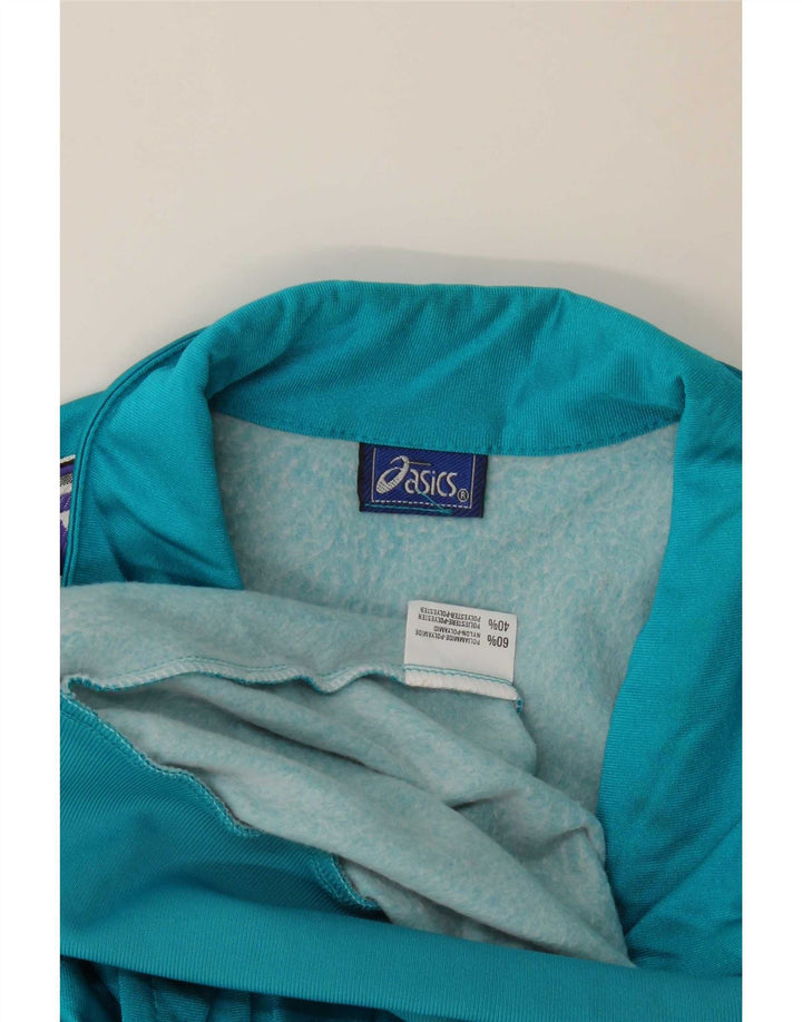 Asics Herren Grafik-Trainingsanzug-Top-Jacke, groß, blau, Polyamid, Sport
