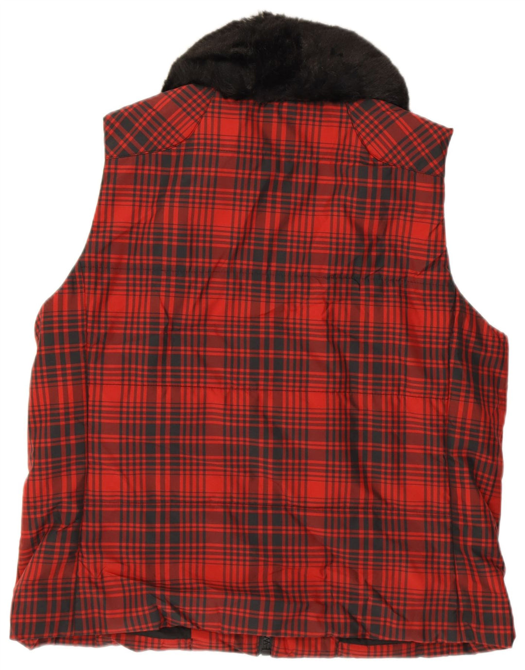 RALPH LAUREN Damen Weste UK 18 XL Rot kariertes Polyester