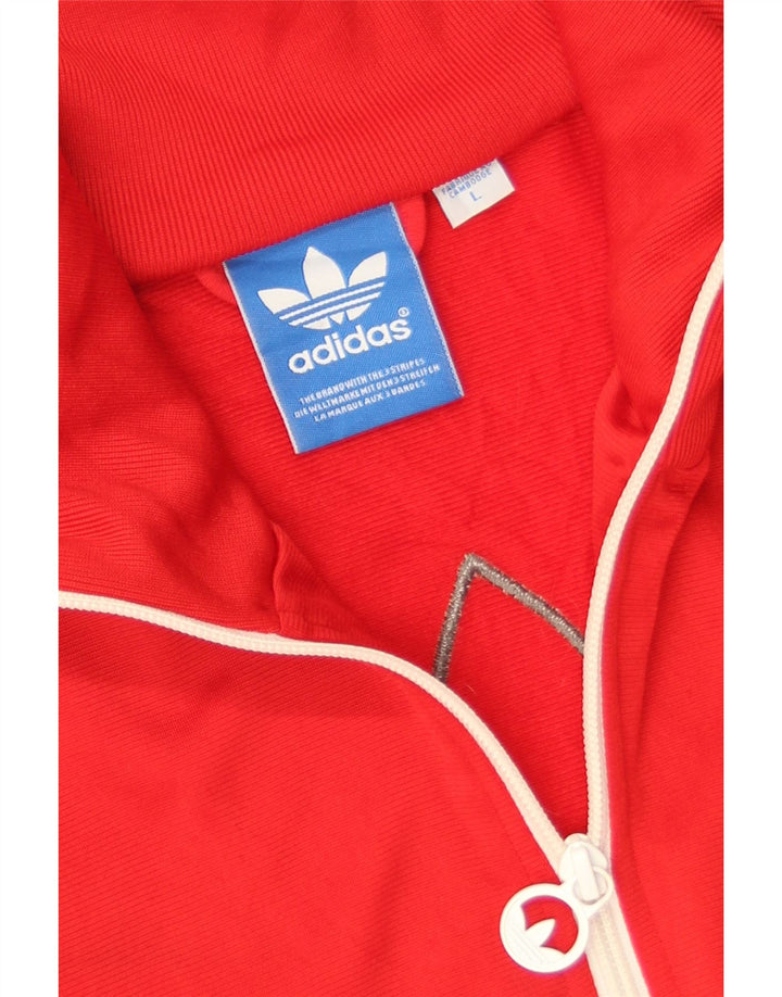 Adidas Herren Grafik-Trainingsanzug-Top-Jacke, großes rotes Polyester