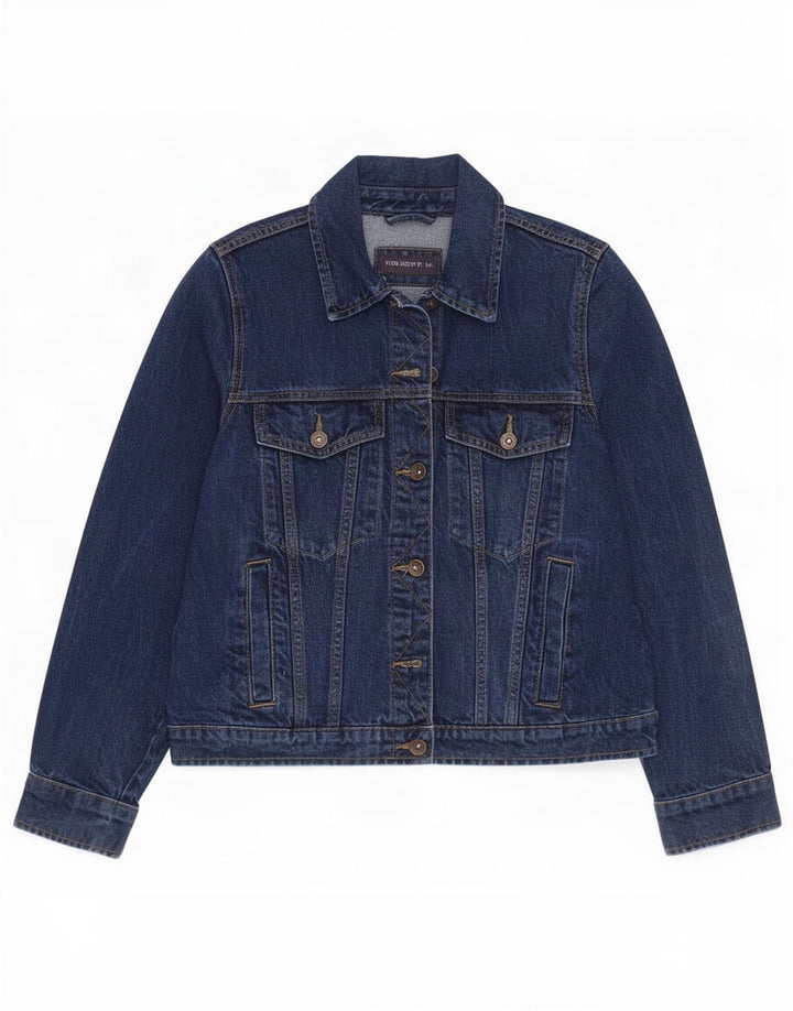 Marks & Spencer Damen Jeansjacke UK 10 Small Blaue Baumwolle