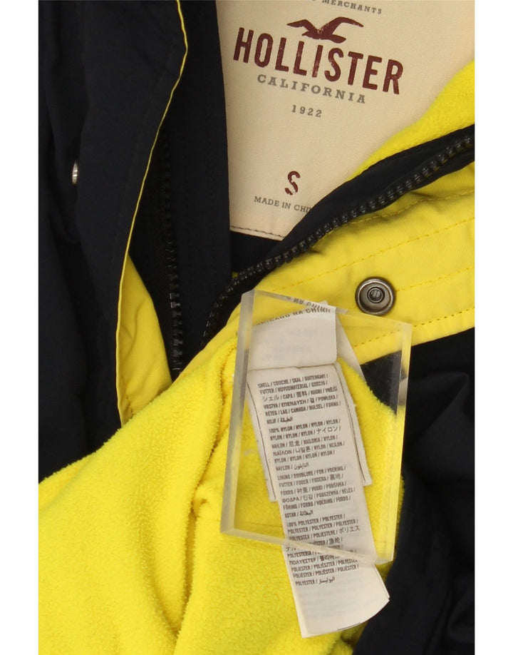 HOLLISTER Damen Übergroße Windjacke UK 10 Small Marineblaues Nylon