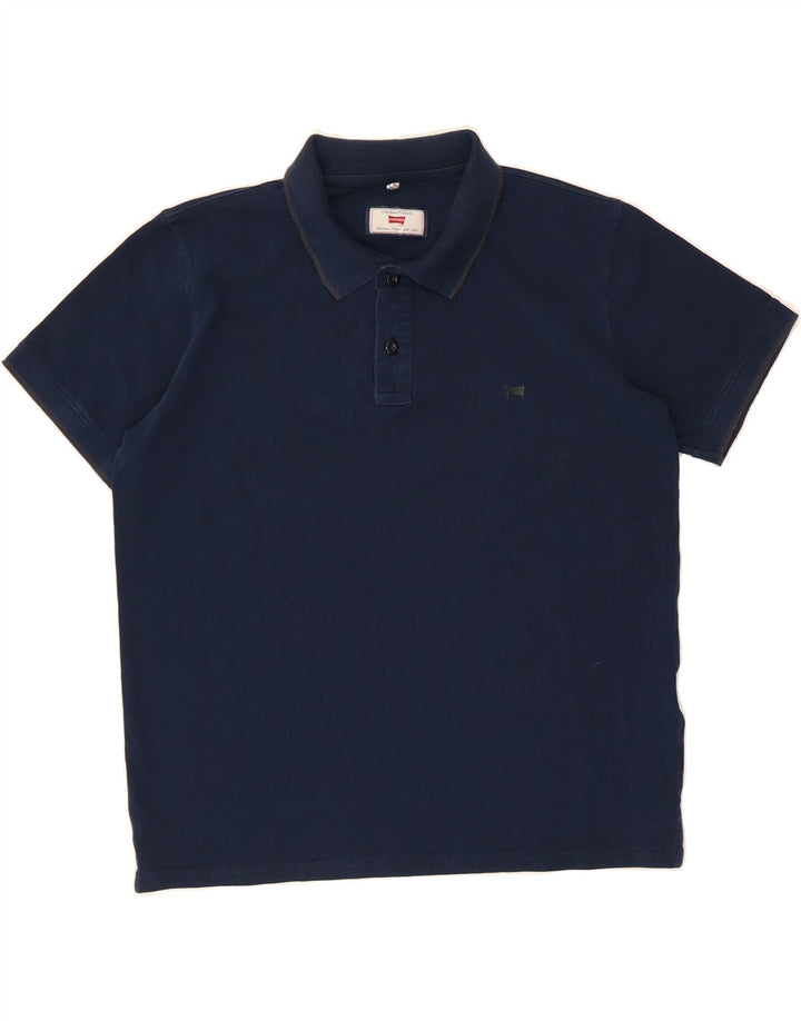 CARRERA Mens Regular Polo Shirt Large Navy Blue Cotton Vintage Carrera and Second-Hand Carrera from Messina Hembry 