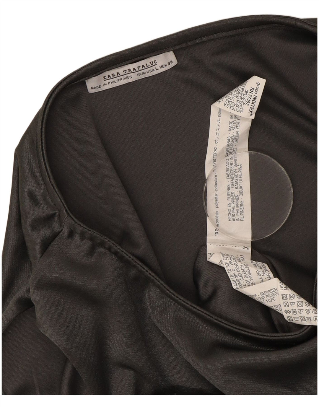 Ärmelloses Etuikleid für Damen von Zara, Gr. 44, Größe L, Silber, Polyester