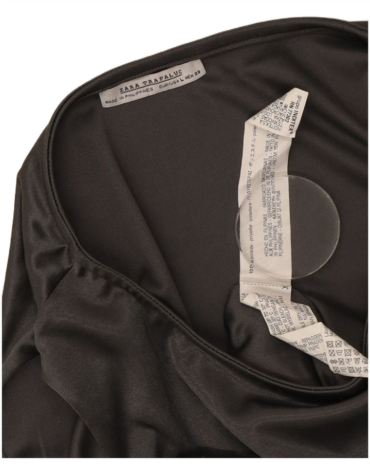 Ärmelloses Etuikleid für Damen von Zara, Gr. 44, Größe L, Silber, Polyester