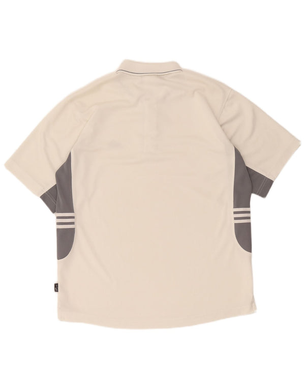 Adidas Herren Climalite Poloshirt UK 40/42 Mittelweiß Farbblock