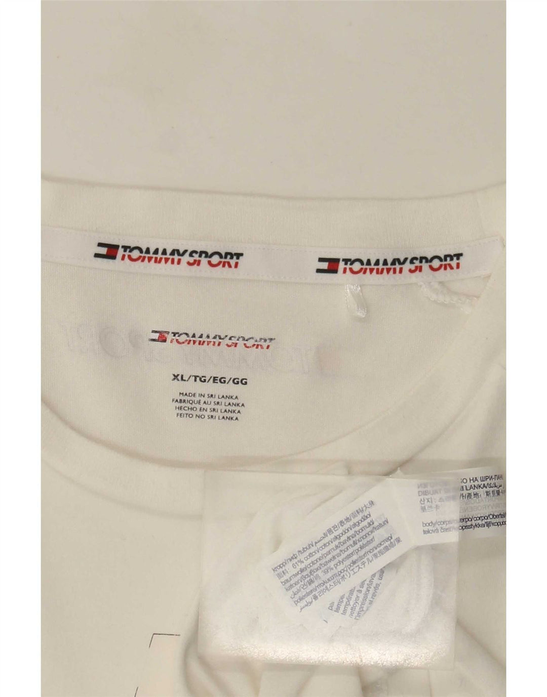 Tommy Hilfiger Herren T-Shirt Top XL Weiße Baumwolle