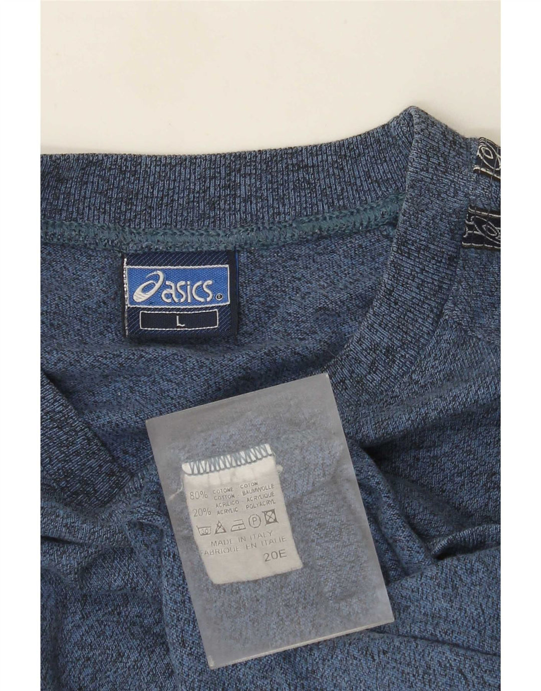 Asics Herren Grafik-T-Shirt-Oberteil, groß, blaue Farbblock-Baumwolle