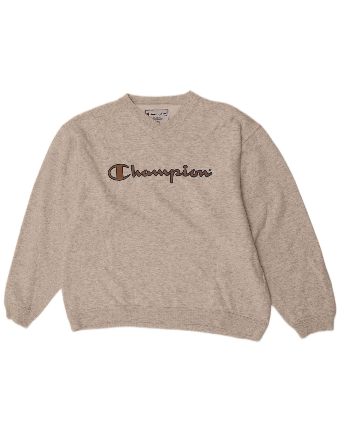 Champion Herren-Sweatshirt mit Grafik, groß, grau gesprenkelte Baumwolle