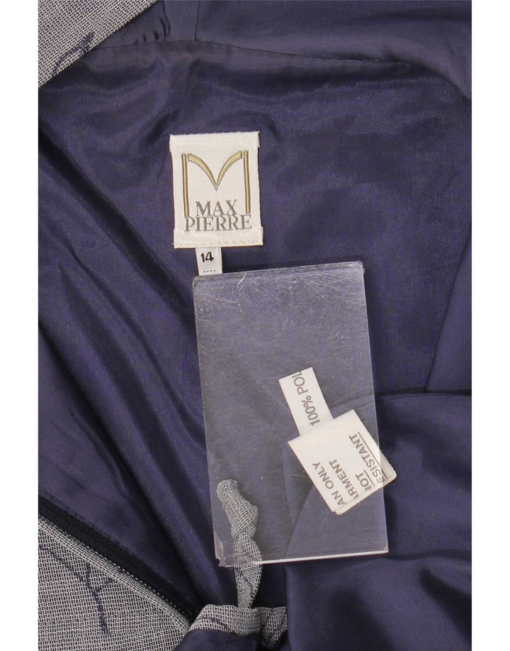Max Pierre Damen-Kapuzenweste UK 14 Large Graues Blumenmuster aus Polyester
