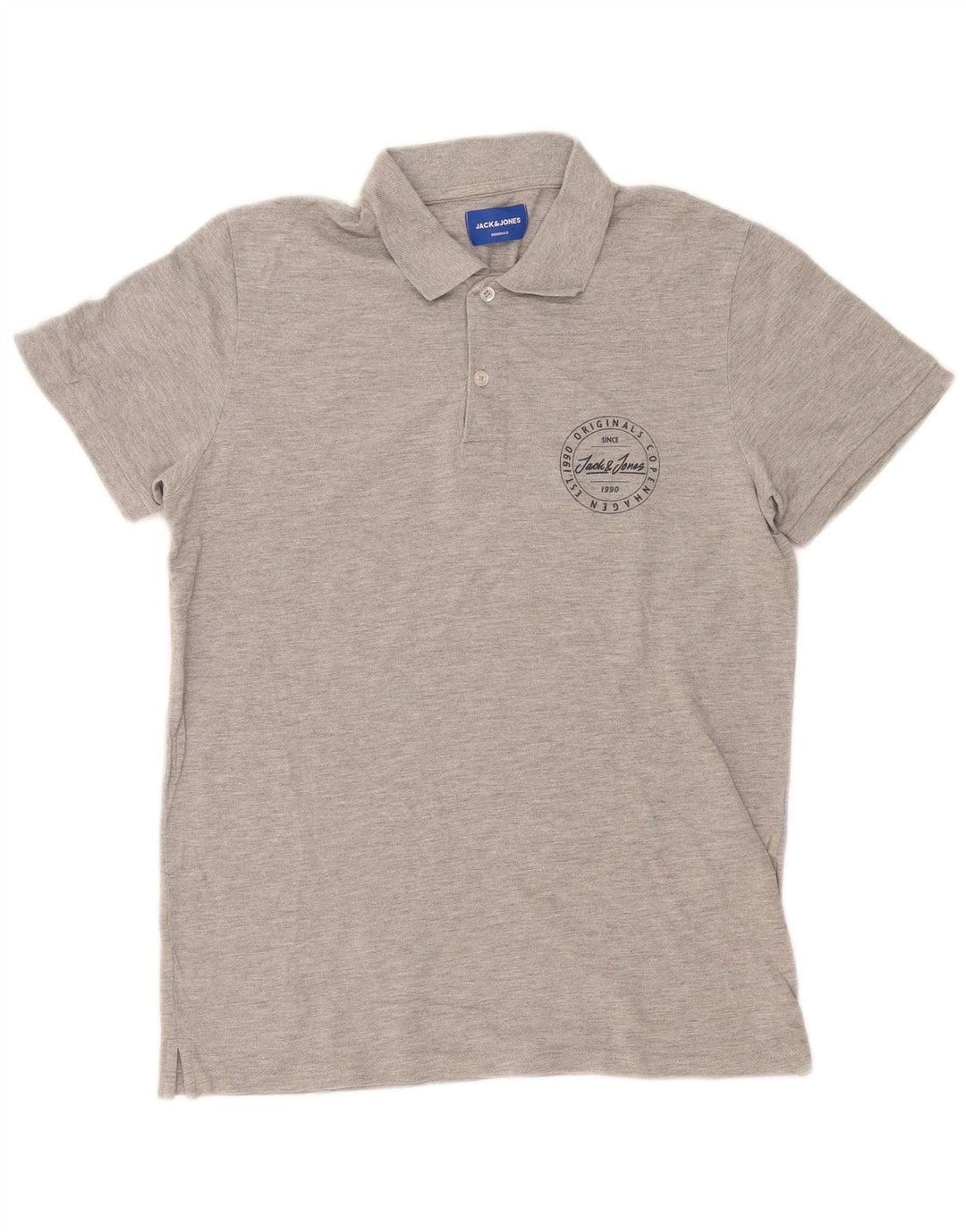 Jack & Jones Herren-Poloshirt mit normaler Passform, mittelgraue Baumwolle