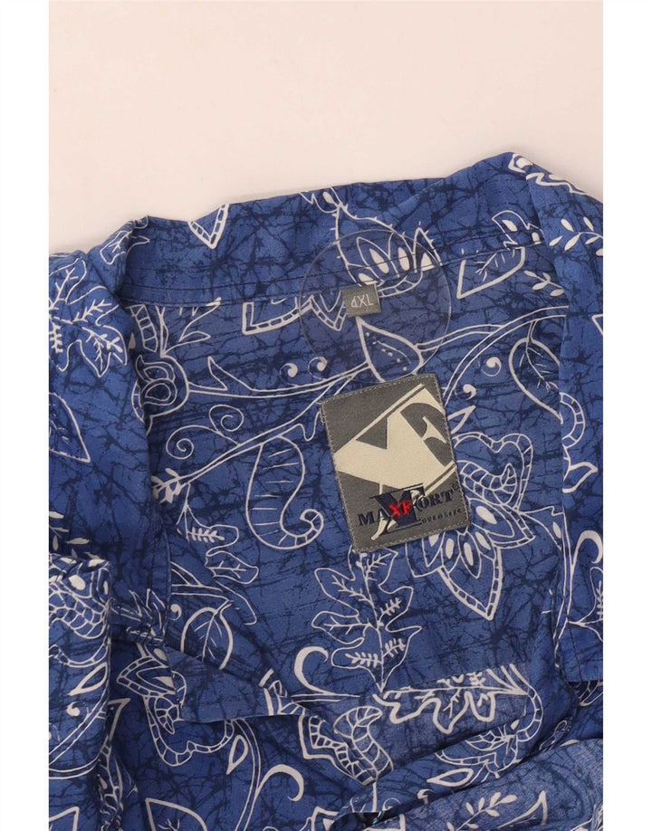 Maxfort Herren Kurzarmhemd 4XL Blau geblümt