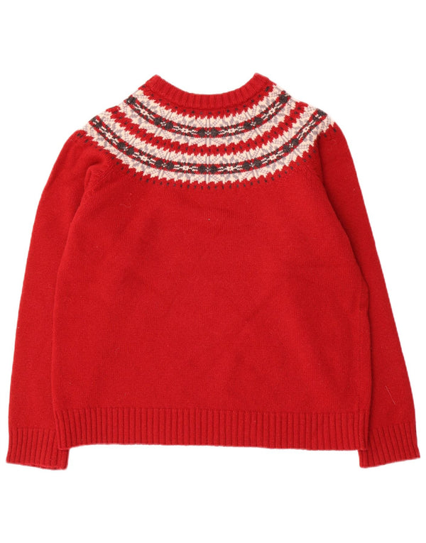 Woolrich Damen-Pullover mit Rollkragen, UK 18, XL, rote Fair-Isle-Wolle