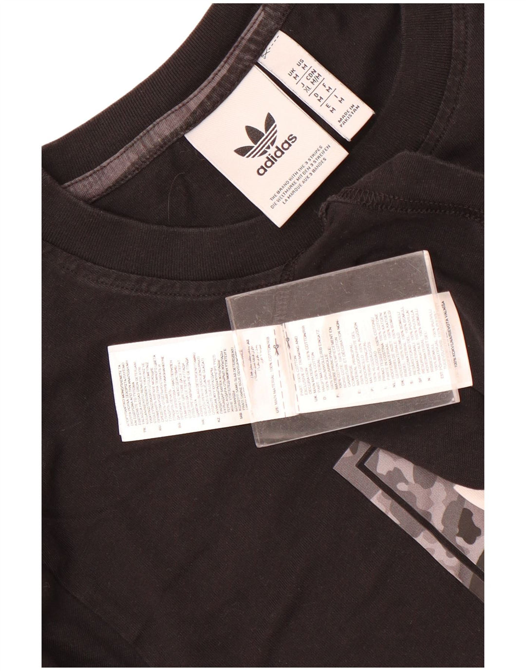 Adidas Herren Grafik T-Shirt Top Medium Schwarz Baumwolle