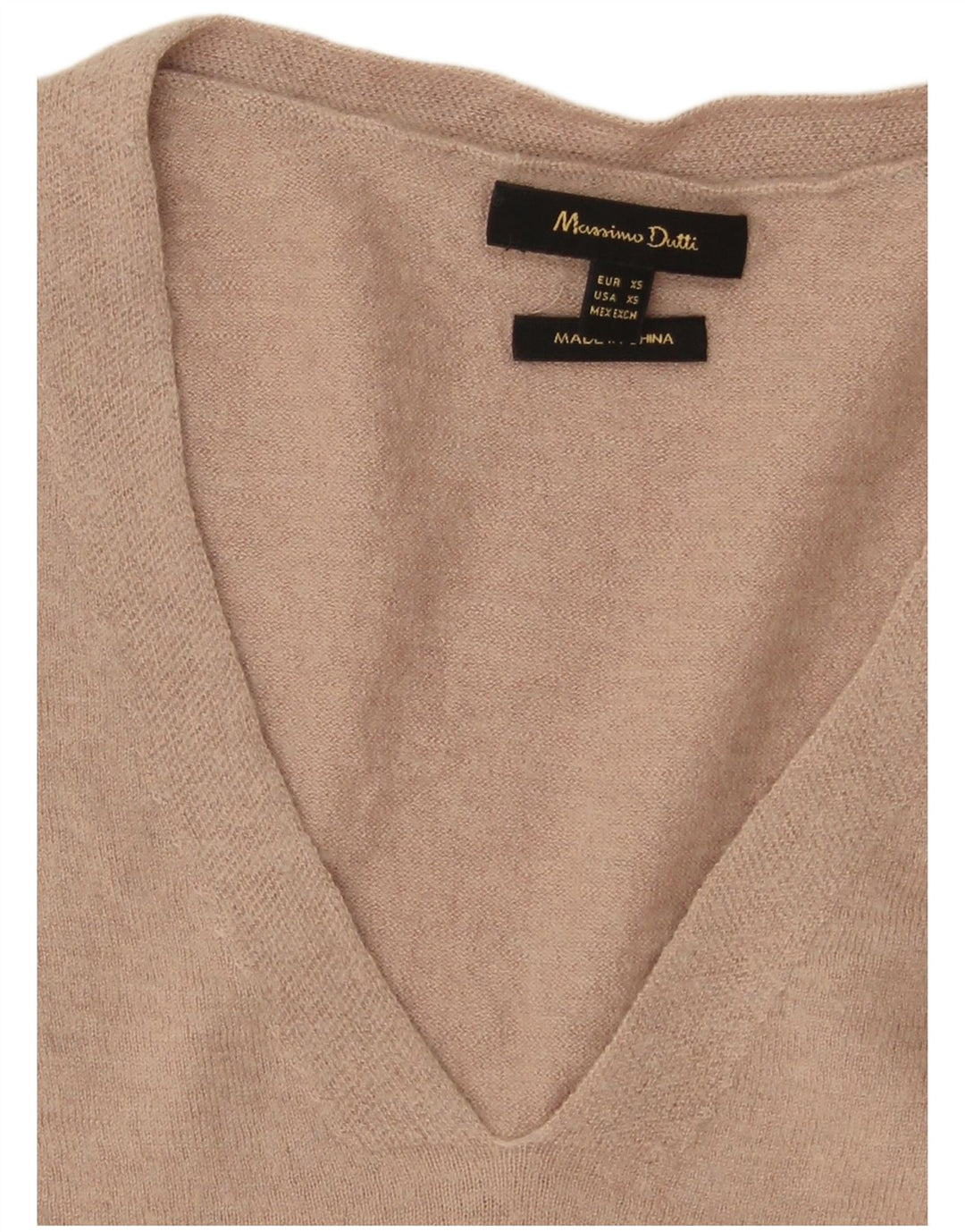 Massimo Dutti Damen-Pullover, übergroß, V-Ausschnitt, Gr. 6, XS, Grau