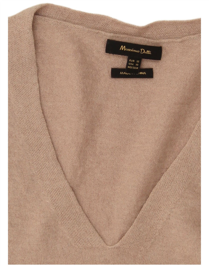 Massimo Dutti Damen-Pullover, übergroß, V-Ausschnitt, Gr. 6, XS, Grau