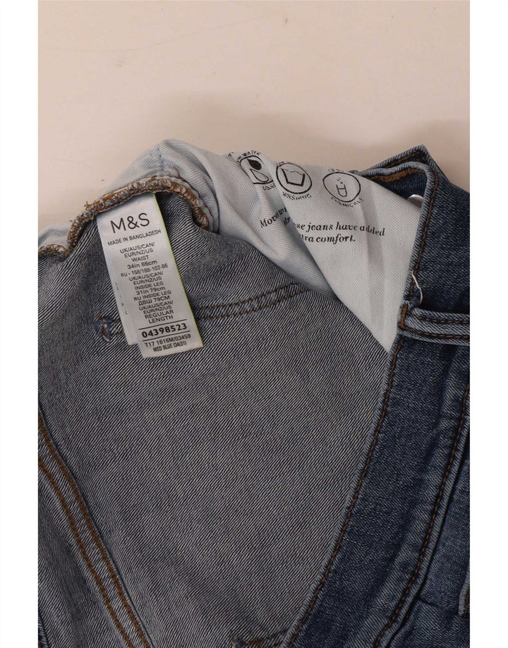 Marks & Spencer Herren Straight Jeans W34 L31 Blaue Baumwolle