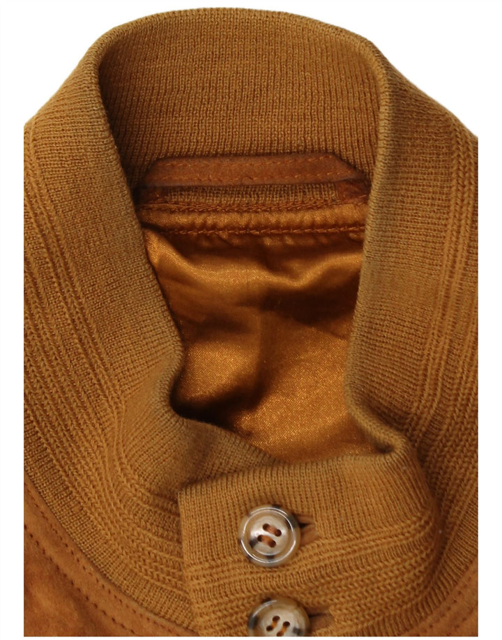 Vintage Herren Wildleder Bomberjacke UK 40 Large Braun