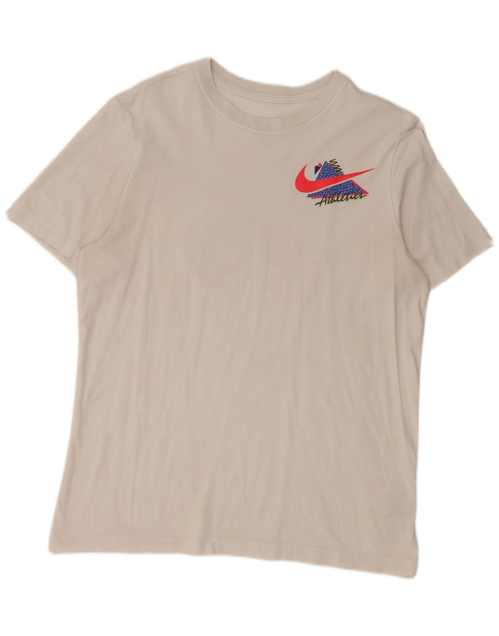 Nike Herren Dri Fit Graphic T-Shirt Top aus mittelweißer Baumwolle
