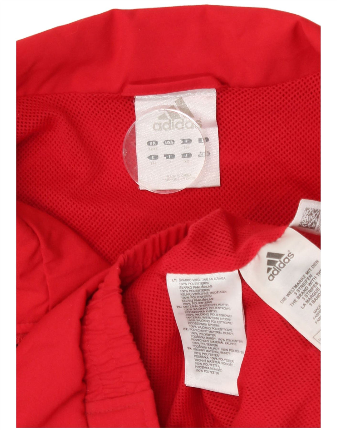 Adidas Herren-Trainingsanzugoberteil, UK-Größe 42/44, großes rotes Colourblock-Polyester