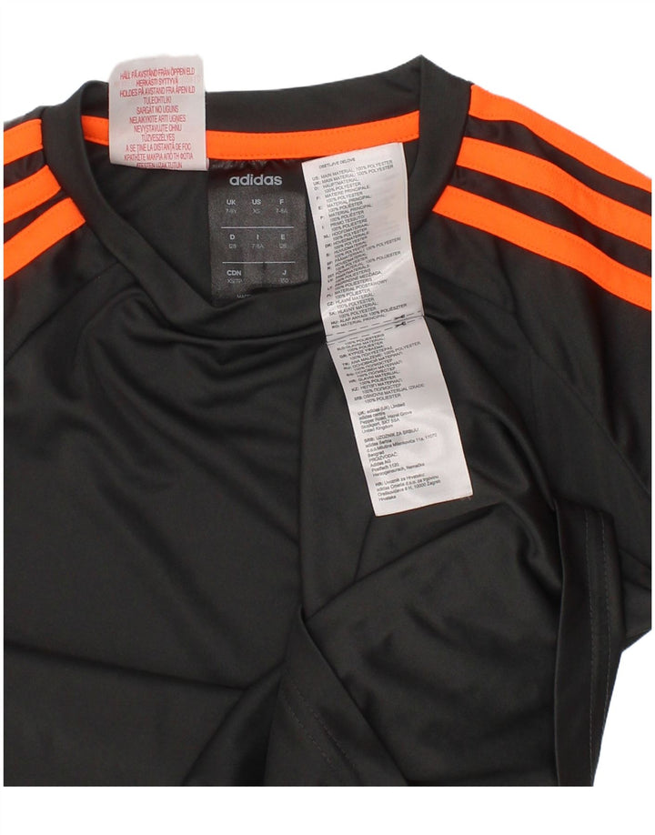 Adidas Jungen Climalite T-Shirt Top 7-8 Jahre Grau Polyester