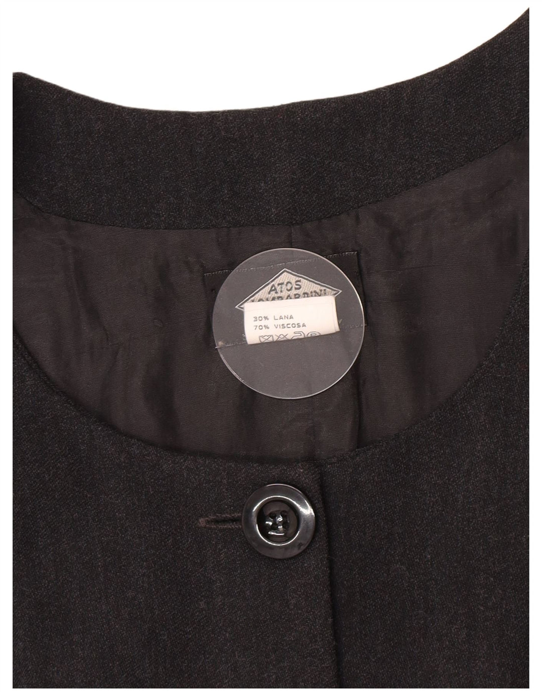 Atos Lombardini Damen ärmellose Blazerjacke mit 5 Knöpfen IT 46 Large Grau