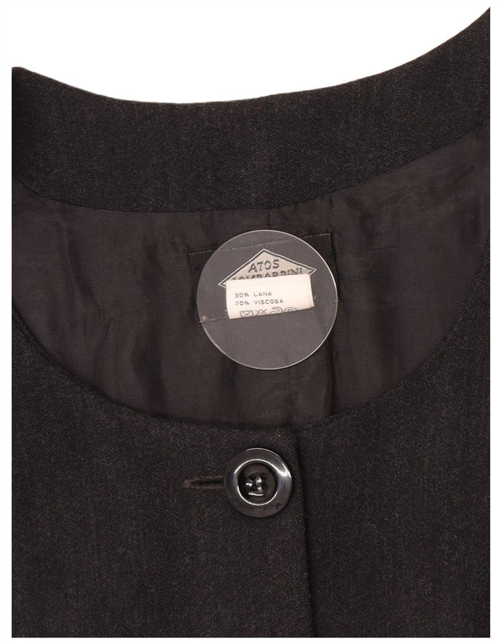 Atos Lombardini Damen ärmellose Blazerjacke mit 5 Knöpfen IT 46 Large Grau