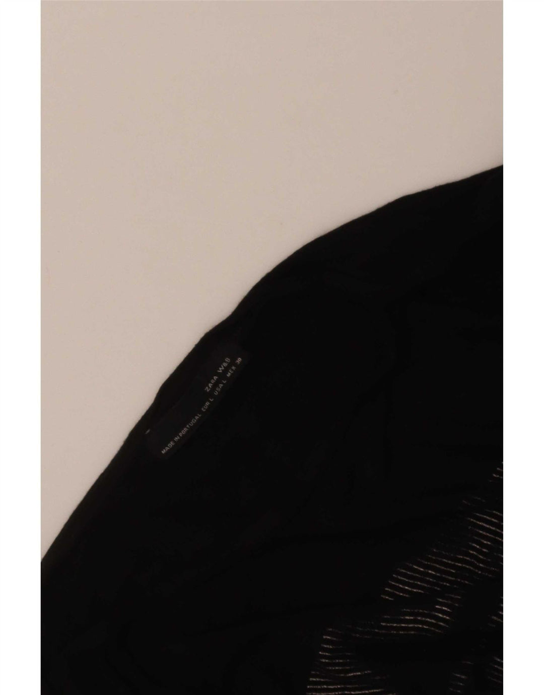 Zara Damen-Oberteil mit abstraktem Muster, langärmlig, Gr. 46, Schwarz