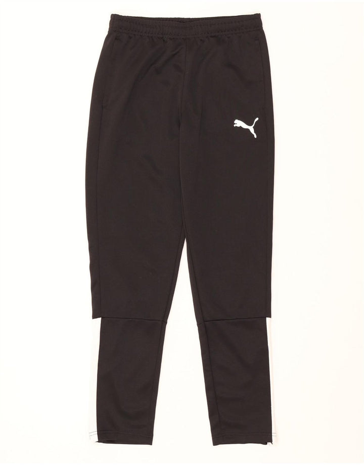 Puma Jungen-Trainingshose, 13–14 Jahre, schwarzes Colourblock-Polyester
