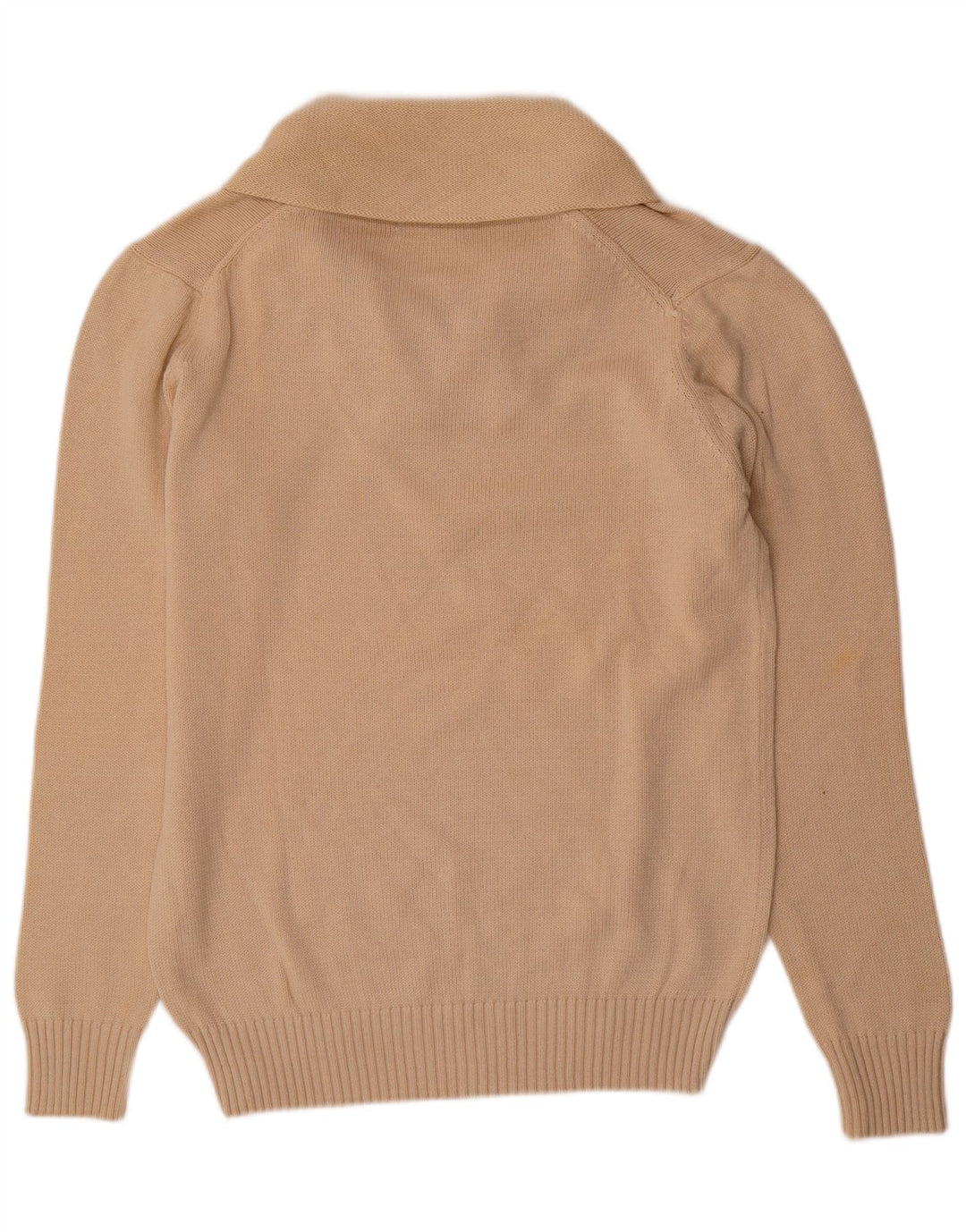 Zara Herren-Pullover mit Schalkragen, groß, beige Baumwolle
