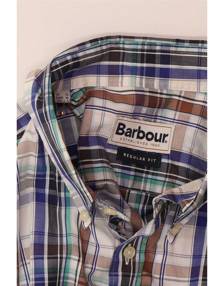 Barbour Herren Kurzarm-Hemd mit normaler Passform XL, mehrfarbig kariert