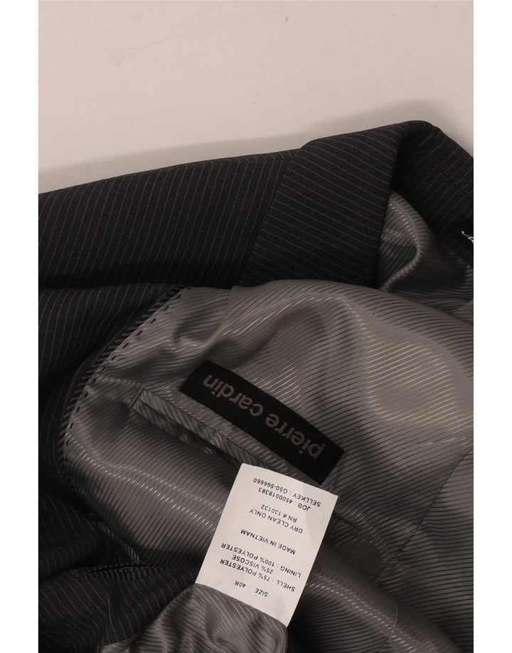 Pierre Cardin Herren-Blazer mit 2 Knöpfen, Gr. 40, groß, grau, Nadelstreifen