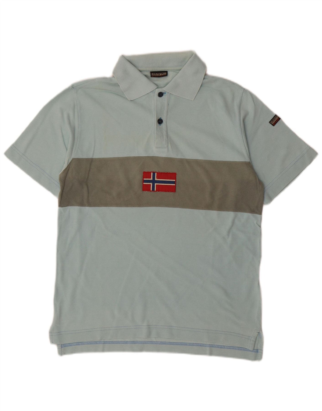 NAPAPIJRI Herren Geographic Poloshirt, Größe S, Blau, Colourblock-Baumwolle