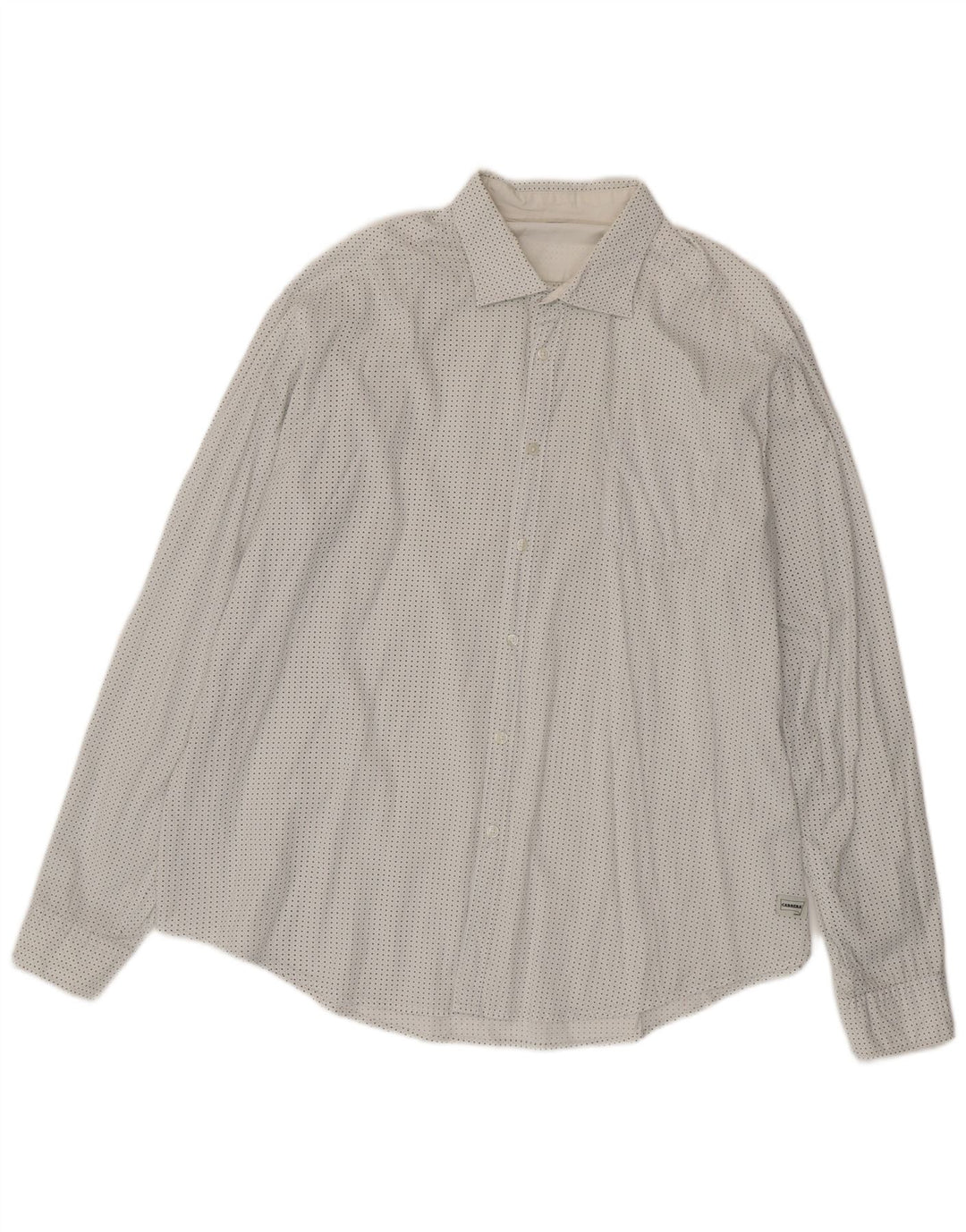 CARRERA Herrenhemd 2XL Weiß gepunktet