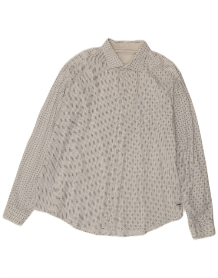 CARRERA Herrenhemd 2XL Weiß gepunktet