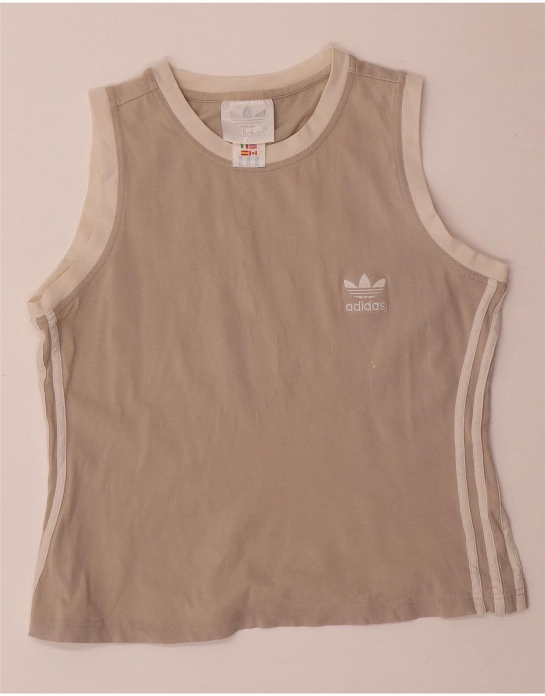 ADIDAS Damen Crop Vest Top UK 14 Large Grau