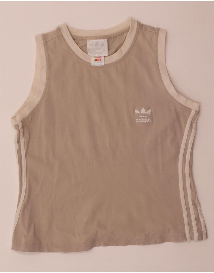 ADIDAS Damen Crop Vest Top UK 14 Large Grau