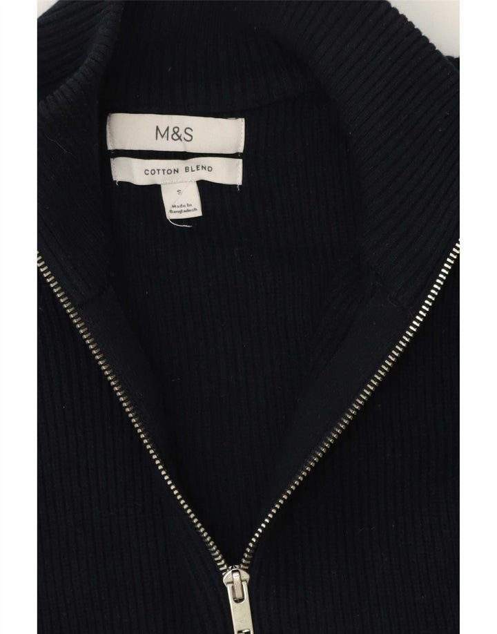 Marks & Spencer Herren-Strickjacke, klein, marineblau, Baumwolle