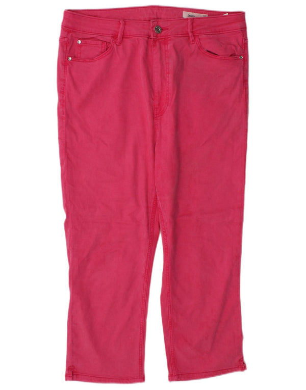 Marks & Spencer Damen Capri Skinny Jeans UK 16 Large W32 L21 Rosa Lyocell